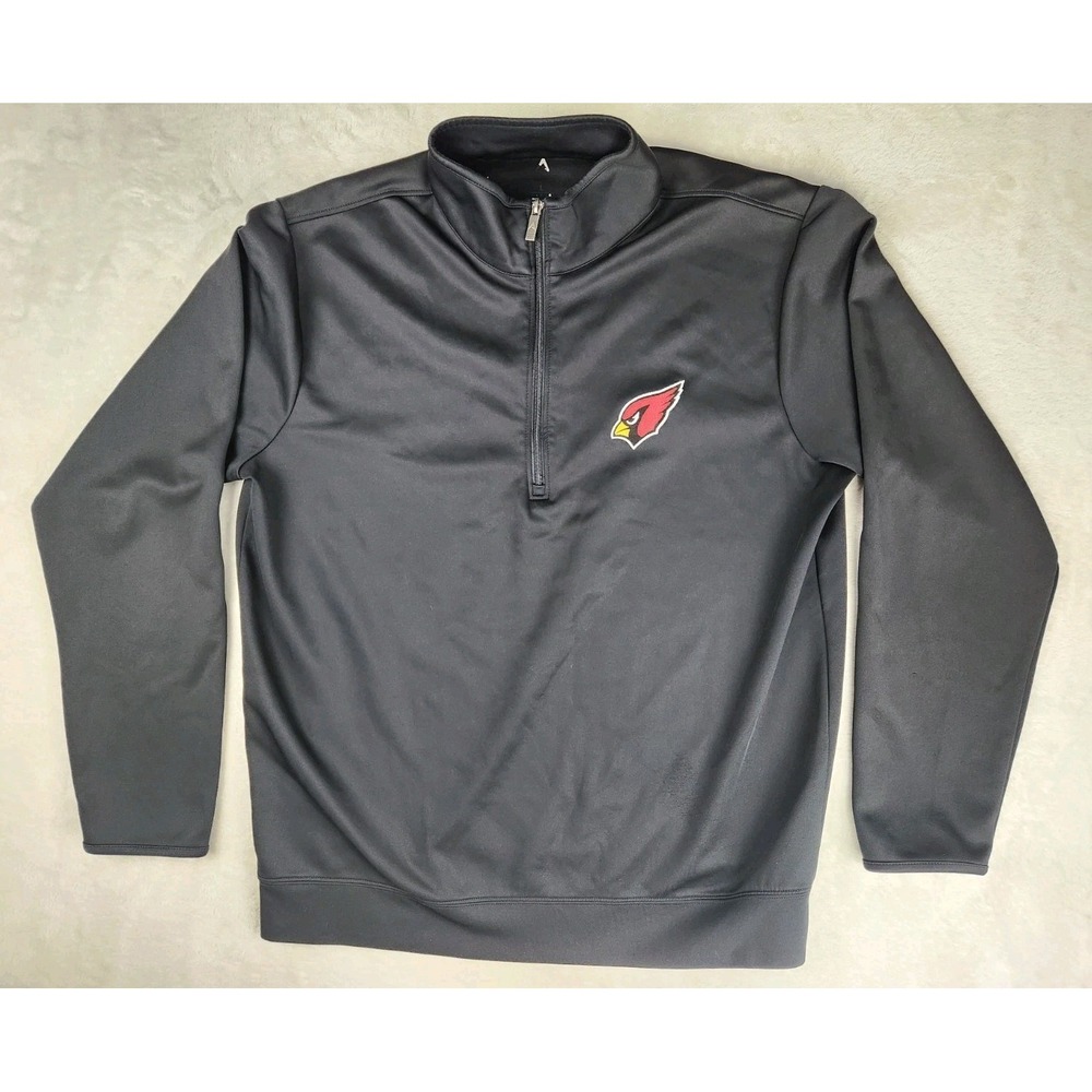 Arizona Cardinals NFL Antigua 1/4‎ Zip Pullover Men's Size Large Black Sweater